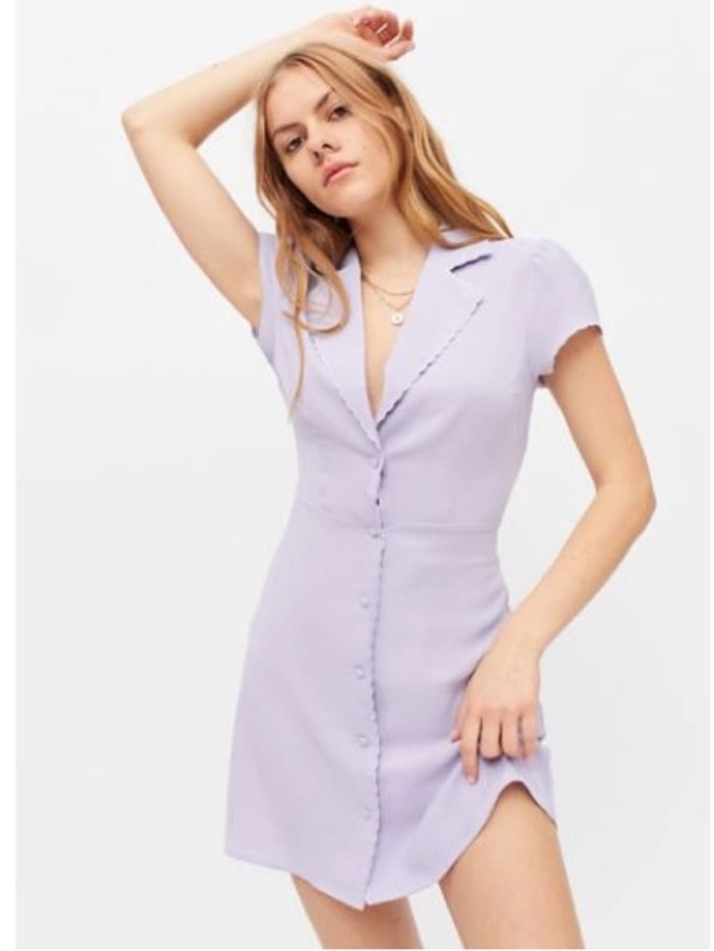 URBAN OUTFITTERS Betty Collar Mini Dress In Lilac Size Medium